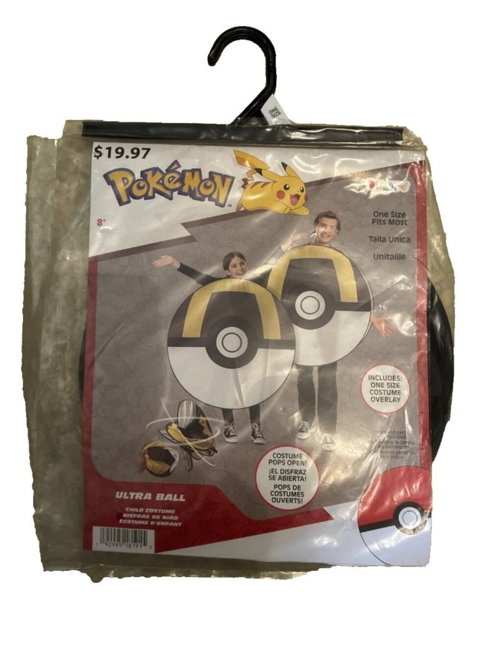 Disguise Pokémon Ultra Ball Costume Overlay Kids One Size Halloween